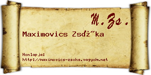 Maximovics Zsóka névjegykártya
